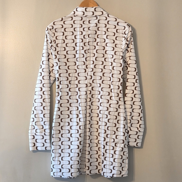 Reformation Vicki Women's Long Sleeve Cotton Frequency Print Mini Dress Size 4 - Picture 11 of 16